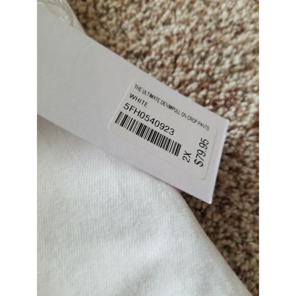 Soft Surroundings The Ultimate Denim‎ Pull On Straight Crop Jeans White Size 2X - Picture 9 of 10